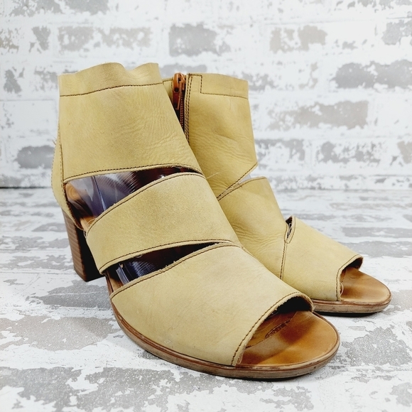 Gabor Brown Leather Strappy Heels Open Toe Sandals M702 - Picture 4 of 14